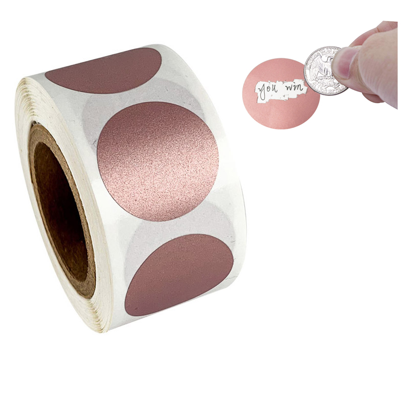 Label Printer Tape - 50-300pcs Round Rose Gold Scratch-Off Stickers