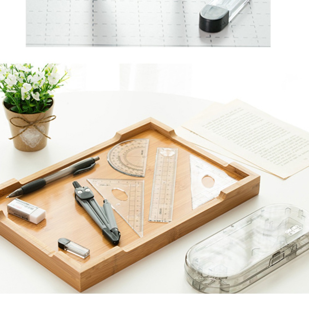 Ruler Set Transparent - Transparent Ruler Set Eraser Straight Ruler