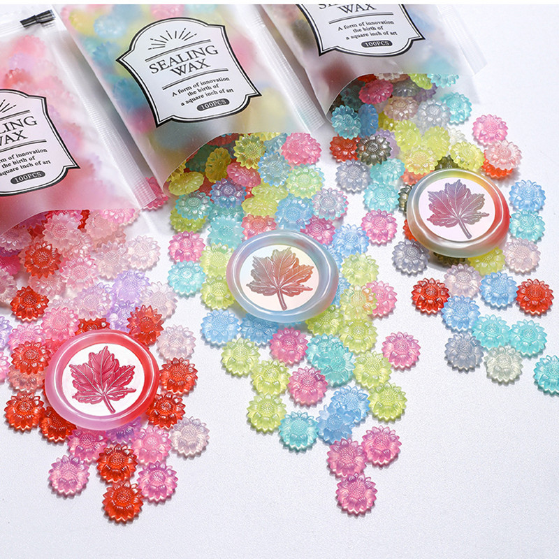 Letter Envelope Kraft - 100pcs Translucent Sunflower Sealing Wax Beads