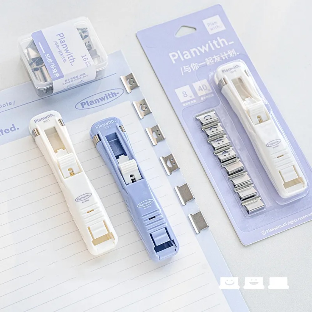 Binder Clip Assorted - Smile Design Push Paper Clip New