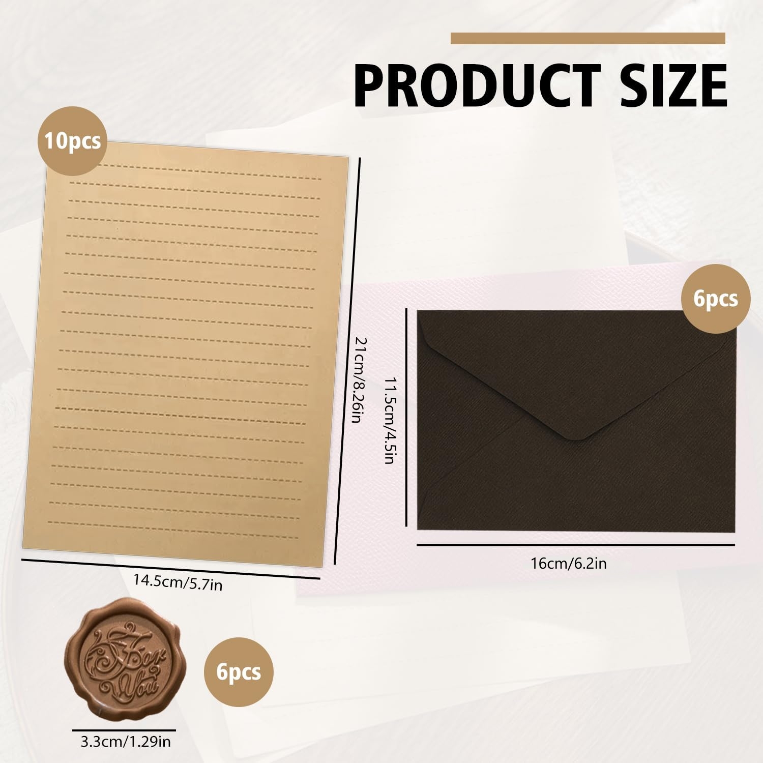 22Pcs Vintage Writing Paper Se - Letter Envelope Kraft recension och pris