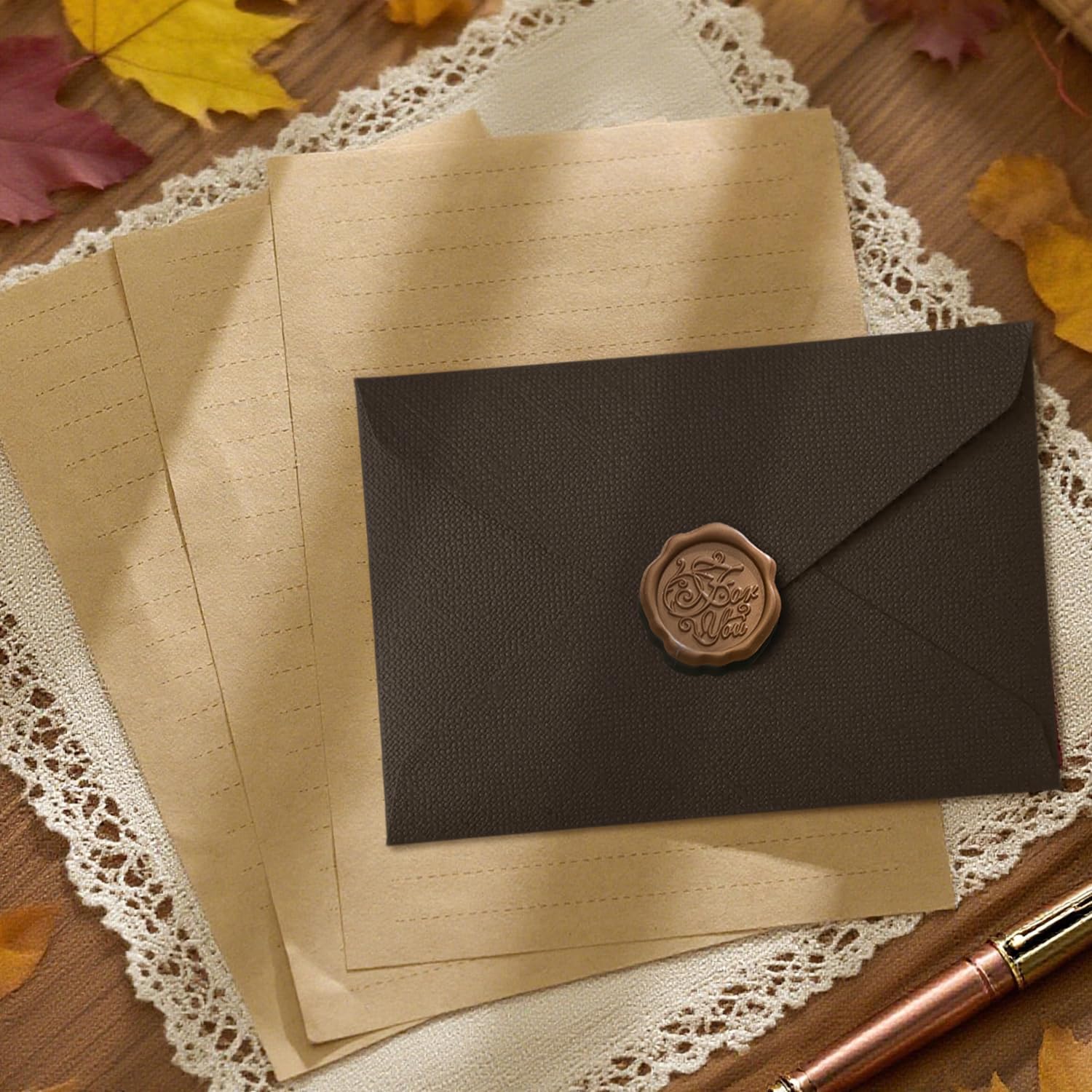 22Pcs Vintage Writing Paper Se - Letter Envelope Kraft recension och pris