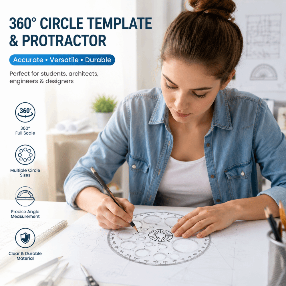Circular Scale Plastic Ruler T - Ruler Set Transparent recension och pris