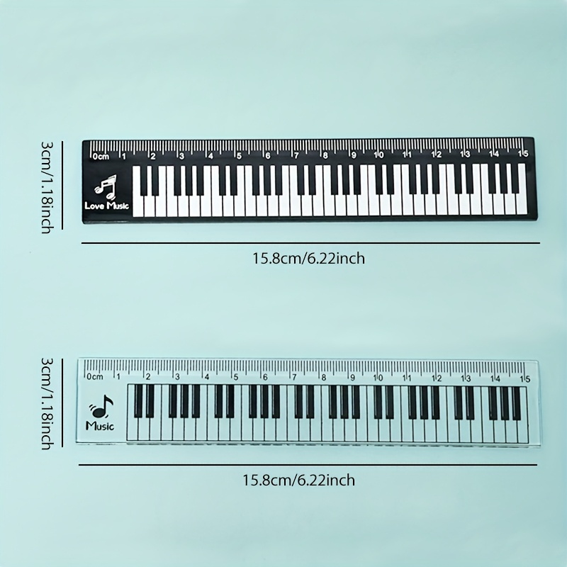2Pcs/Set 15cm Piano Keyboard P - Ruler Set Transparent recension och pris
