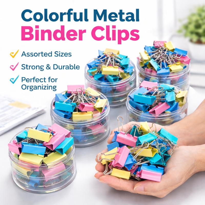 Colorful Metal Binder Clips, A - Binder Clip Assorted recension och pris