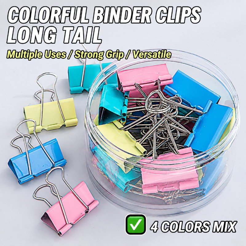 Colorful Metal Binder Clips, A - Binder Clip Assorted recension och pris