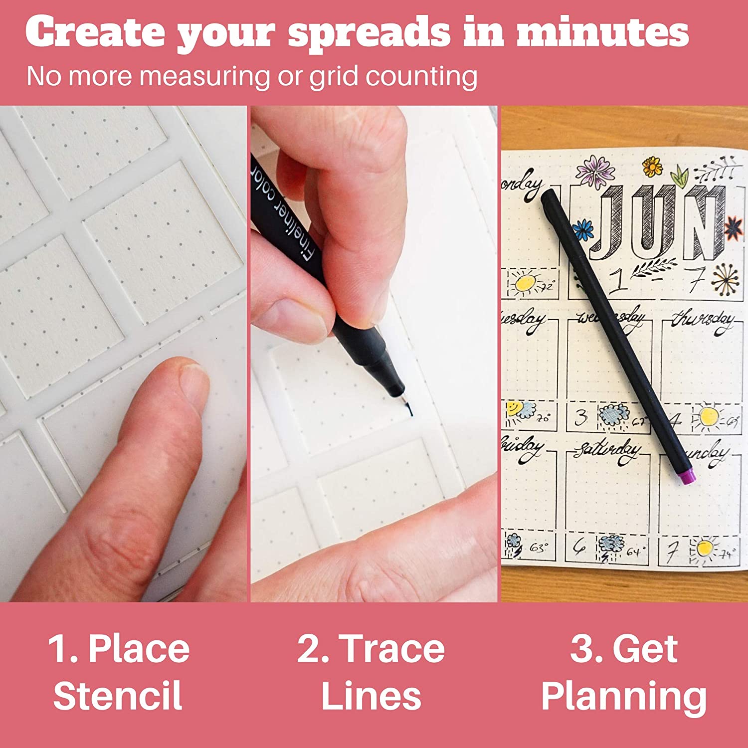 6Pack Reusable Plastic Weekly  - Notebook Dotted A5 recension och pris