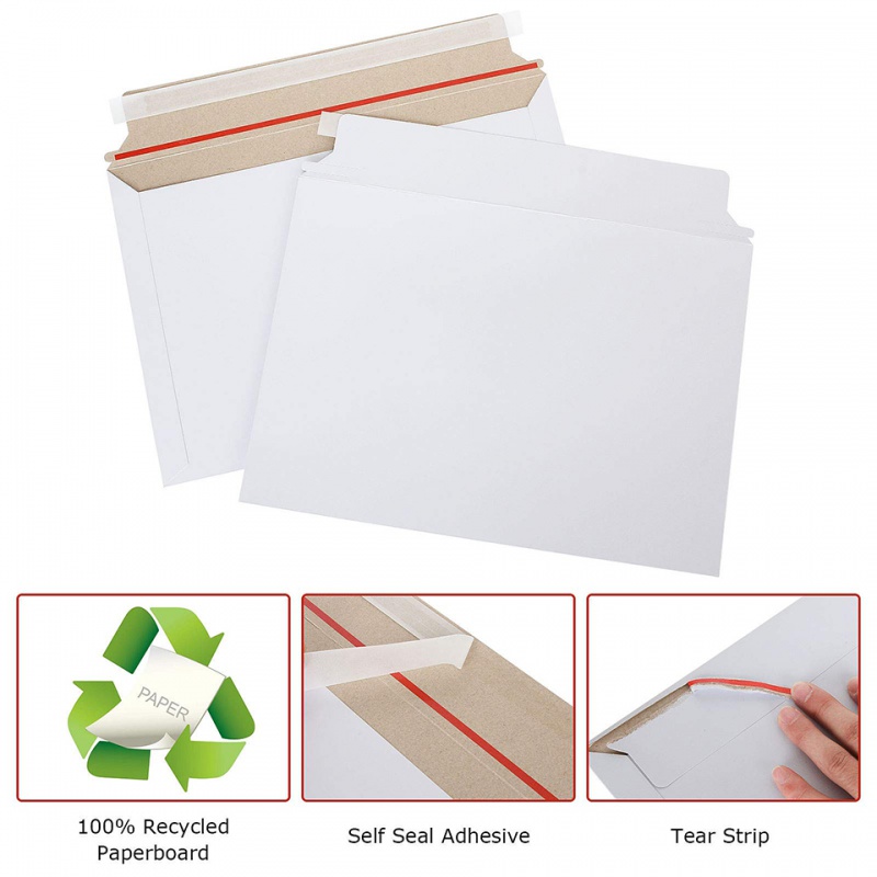25Pcs White Rigid Mailers Stay - Letter Envelope Kraft recension och pris