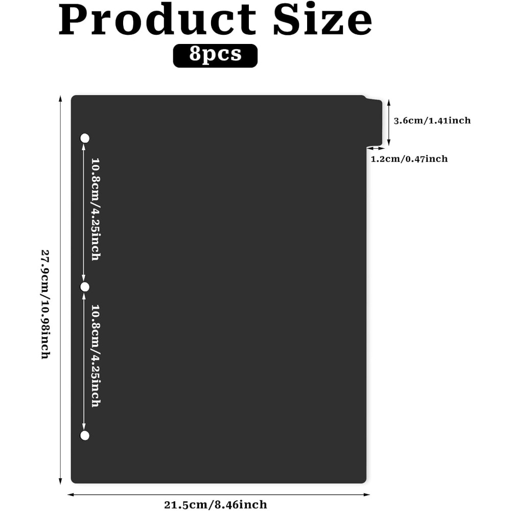 8 Tab Black Plastic Binder Div - Index Tab Divider recension och pris
