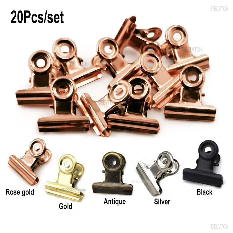 20PCS/Set 21mm*23mm Round Meta - Binder Clip Assorted recension och pris