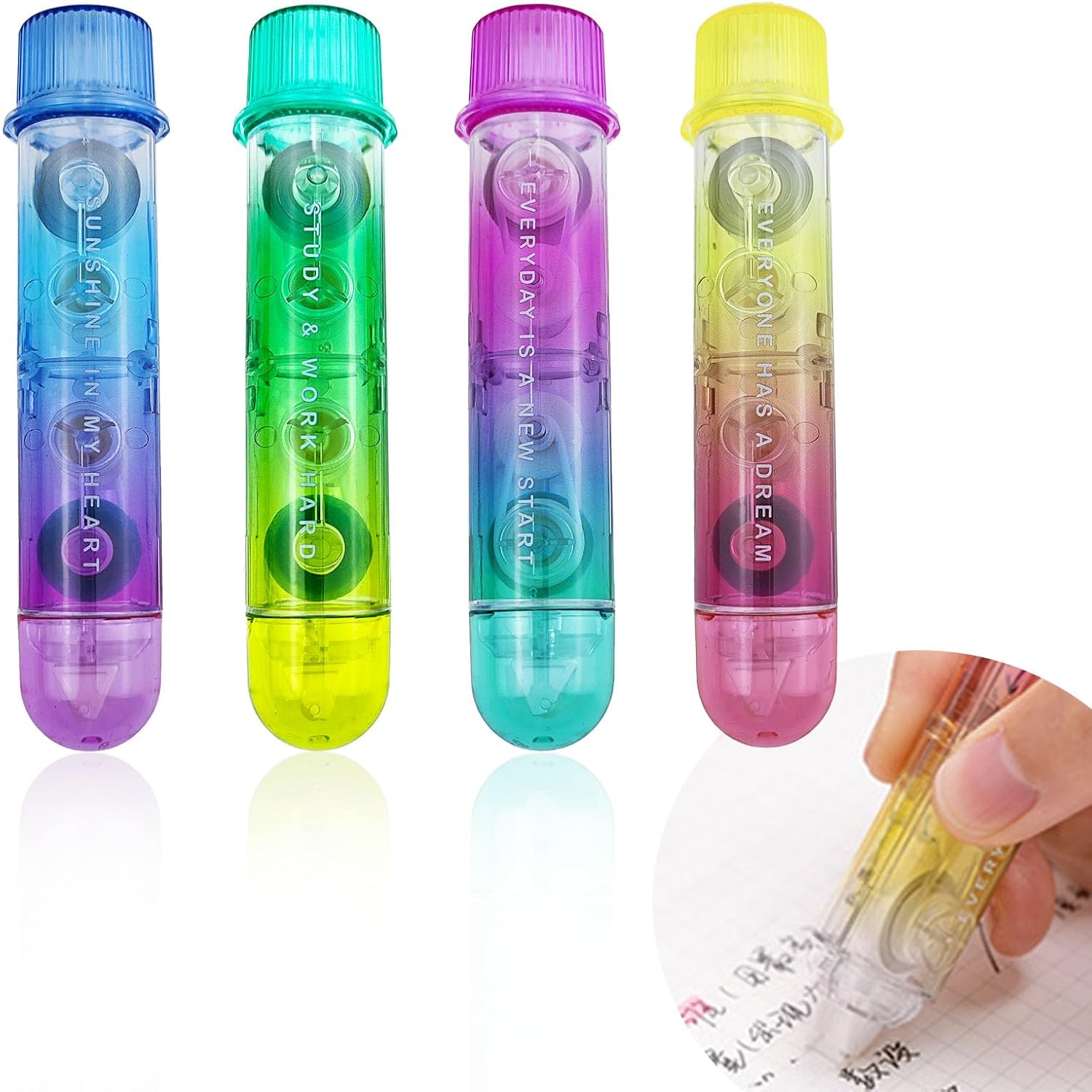 4 PACK 2 In1 White Out Correct - Correction Tape Roller recension och pris
