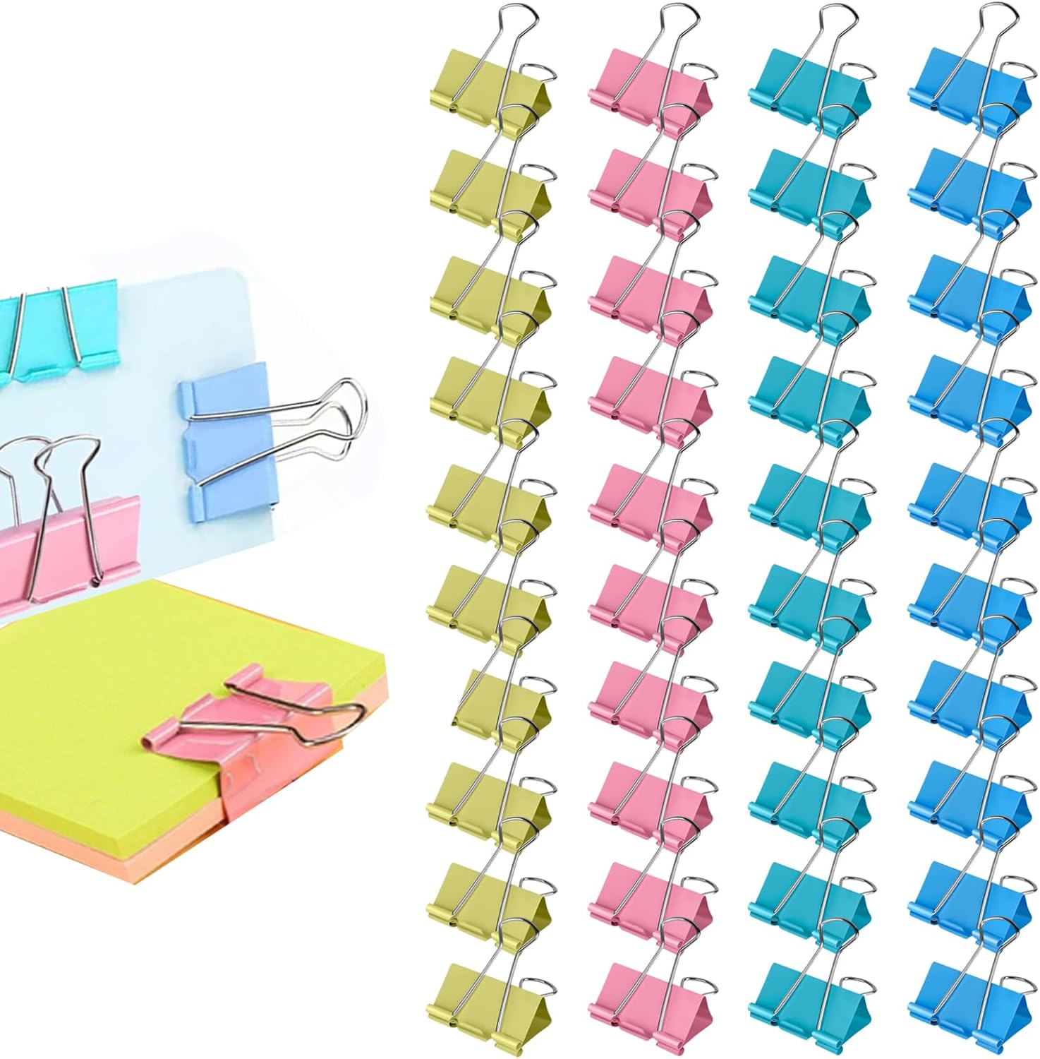 Foldback Clips, 40 Paper Clips - Binder Clip Assorted recension och pris