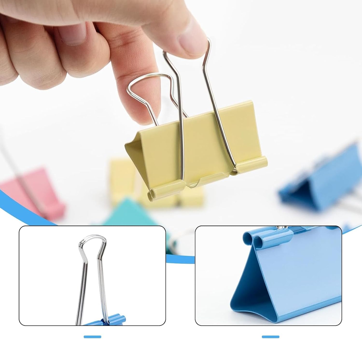 Foldback Clips, 40 Paper Clips - Binder Clip Assorted recension och pris