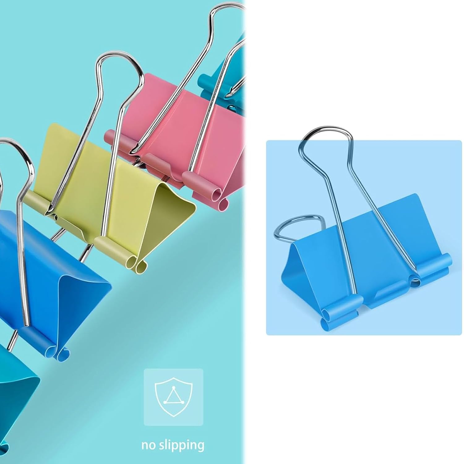 Foldback Clips, 40 Paper Clips - Binder Clip Assorted recension och pris