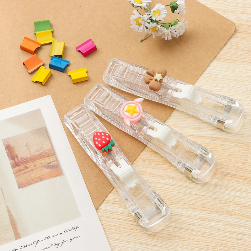 New Push Clip Stapler Staple R - Binder Clip Assorted recension och pris