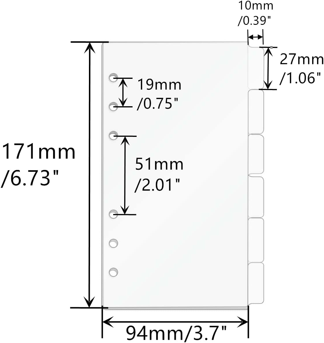 A5/A6/A7 Binder Dividers Plann - Index Tab Divider recension och pris