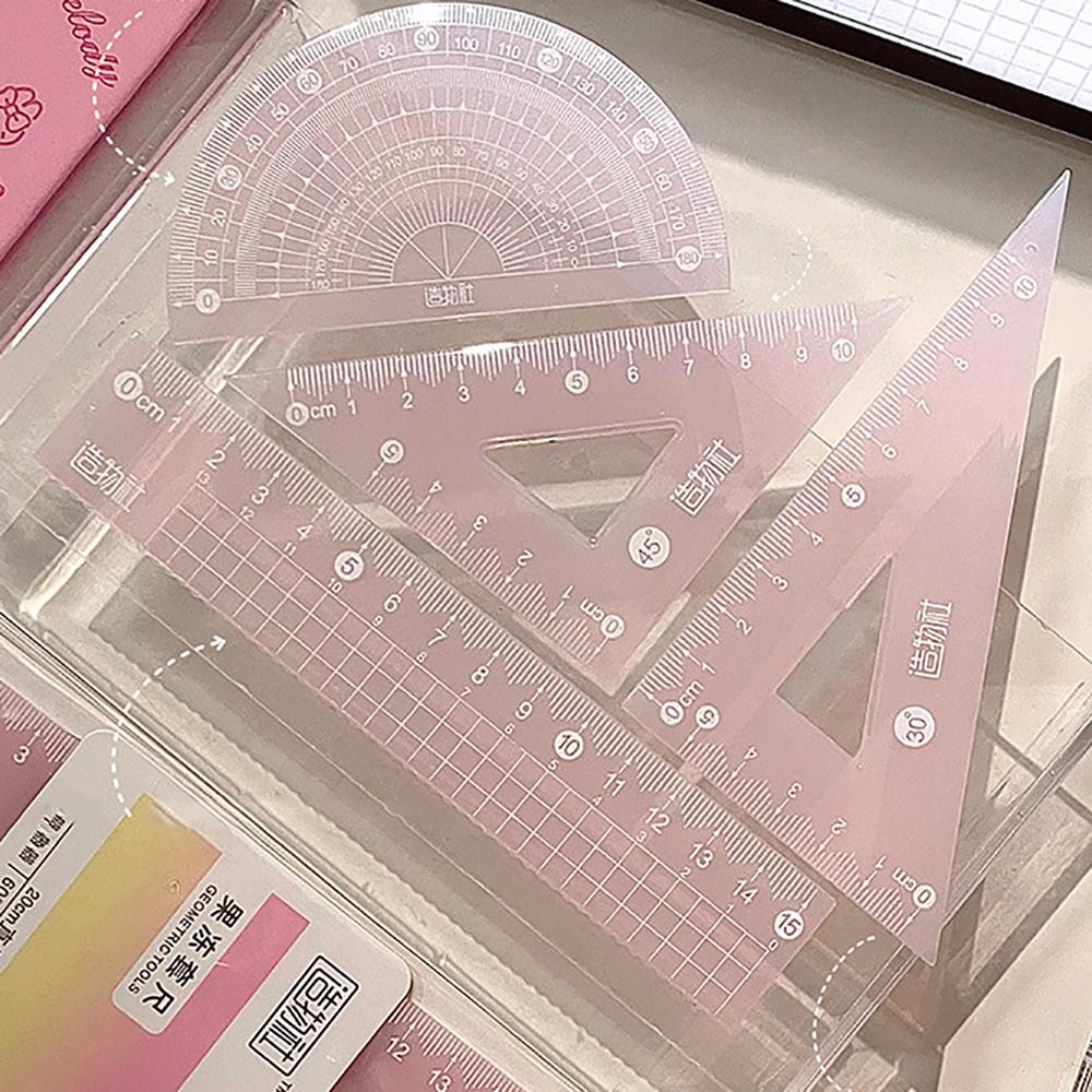 4PCS/Set Multifunctional 15/20 - Ruler Set Transparent recension och pris