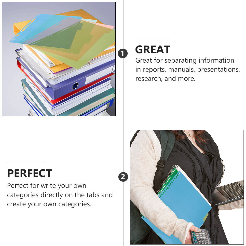 12Sets Color Index Dividers Pl - Index Tab Divider recension och pris