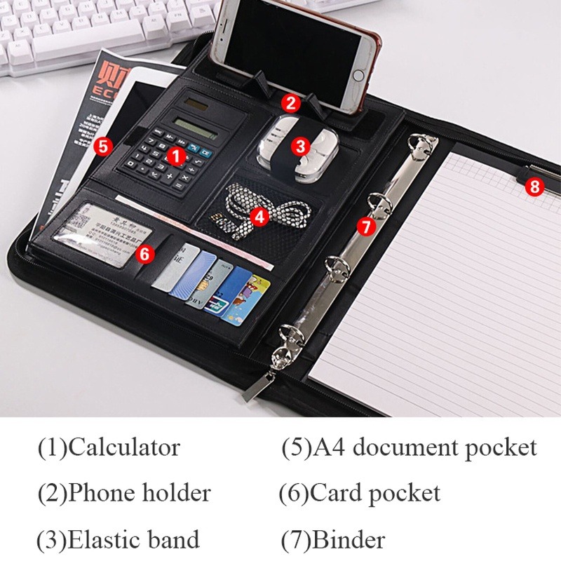 1Pc A4 PU Leather Zipper File  - Portfolio Folder Zip recension och pris