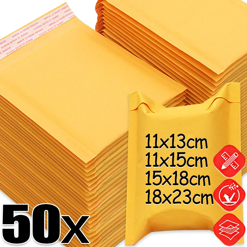 50/10x Kraft Paper Bubble Mail - Letter Envelope Kraft recension och pris