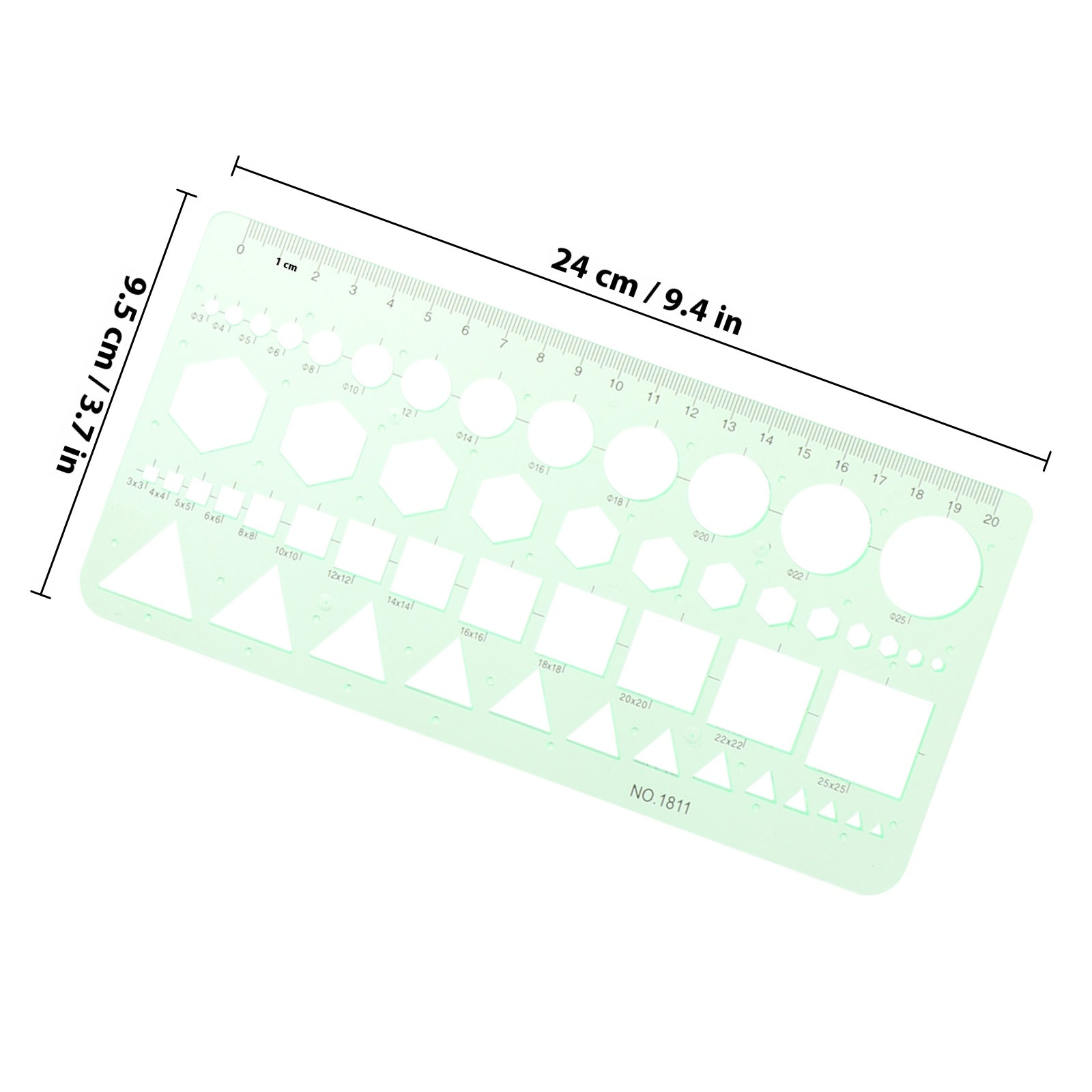 1Set Geometric Stencil Ruler S - Ruler Set Transparent recension och pris